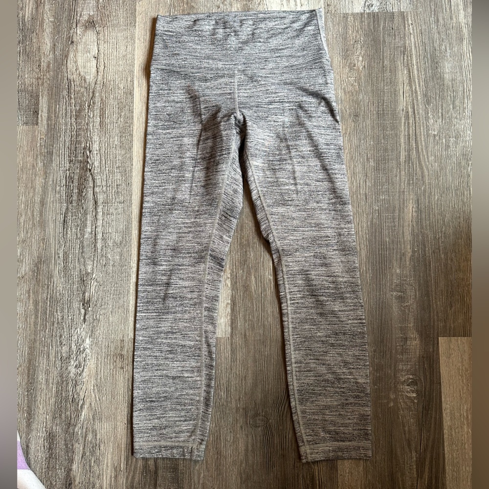 Lululemon Wunder Under High Rise Crop Heathered Gray Black